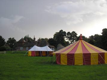 small circus tent and marquee