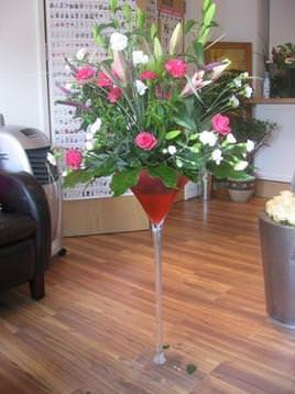 martini vase arrangement