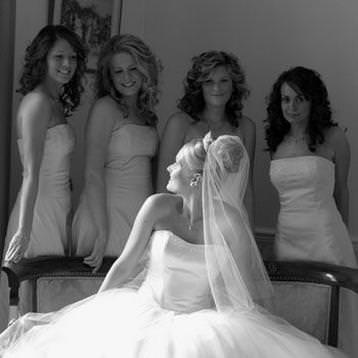 Bride and bridesmaids at Dissington Hall