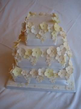 Cascading Blossom Wedding Cake